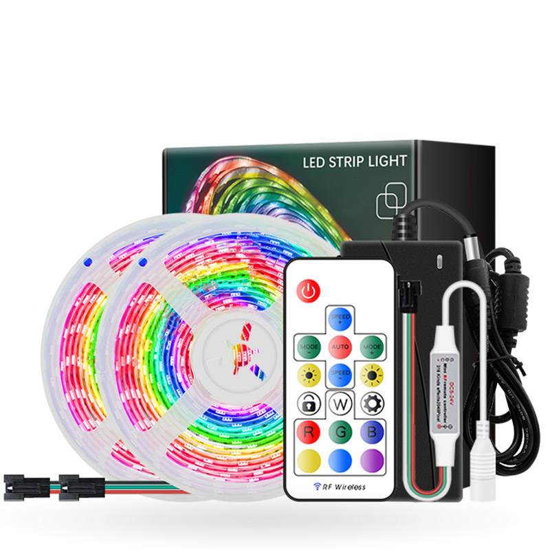 DC12V 32.8ft/10m 5050RGB Symphony LED Light Strip Kit With Mini 14 Key Controller, 30LEDs/m, Flexible Light Strip